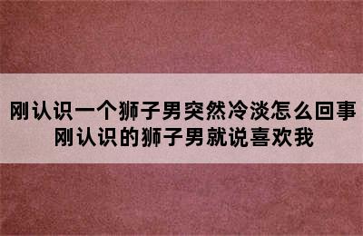 刚认识一个狮子男突然冷淡怎么回事 刚认识的狮子男就说喜欢我